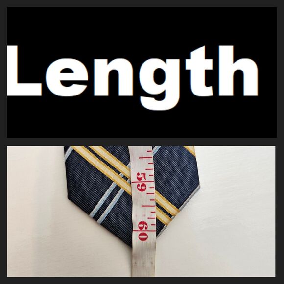 Pierre Cardin Men's SLIM Polyester Tie Blue with Blue & White Stripes 3" - Picture 6 of 7